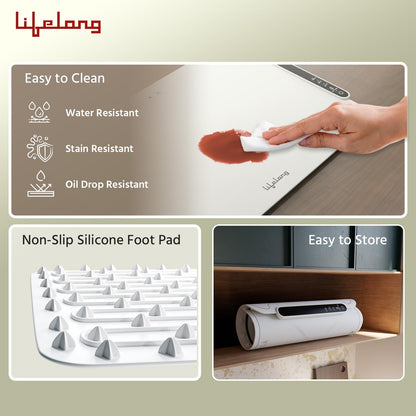 Electric Food Warmer - 400 W | Roll Up Silicon Heating Mat | Adjustable Temperature Control with Touch | Even Warming Tray for Dining, Parties & Events | Auto Shut-Off
