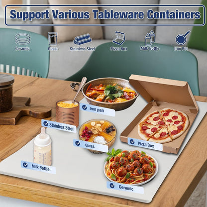 Electric Food Warmer - 400 W | Roll Up Silicon Heating Mat | Adjustable Temperature Control with Touch | Even Warming Tray for Dining, Parties & Events | Auto Shut-Off