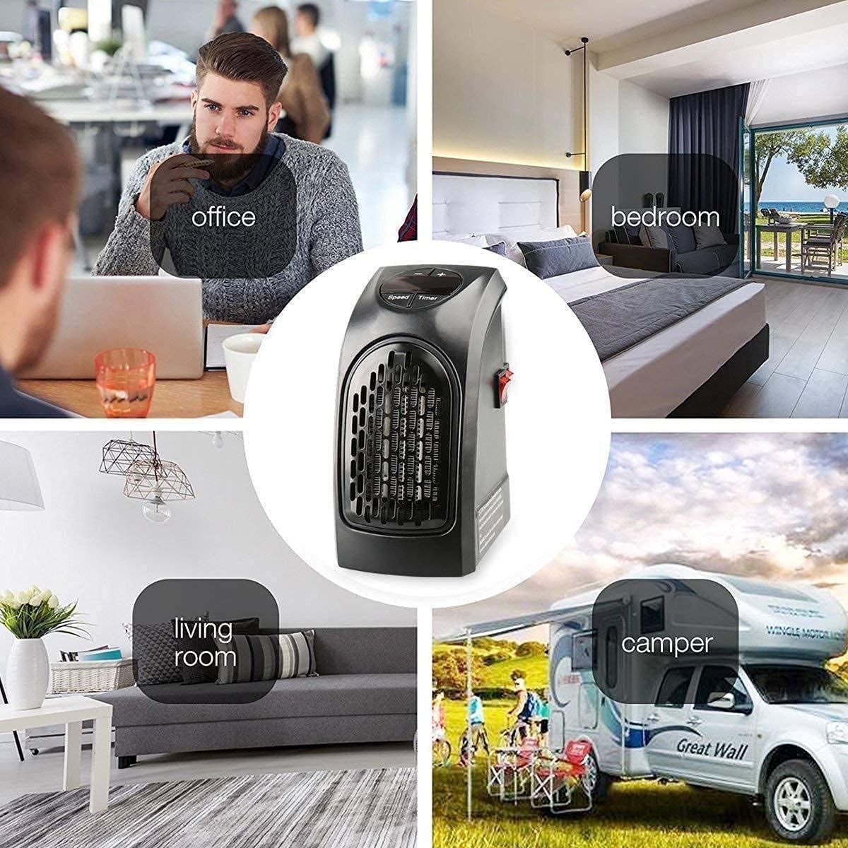 Wall-Mounted Electric Convector Room Heater – 400 W Efficient Energy-Saving Heater for Home & Office