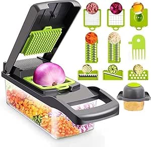 14-in-1 Multi-Functional Vegetable Chopper | Black & Green