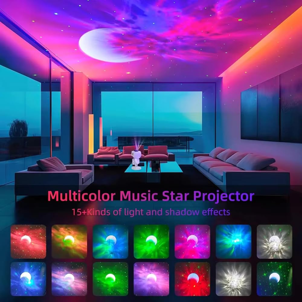 Astronaut Galaxy Projector - 360 Magnetic Head Rotation, Remote Control